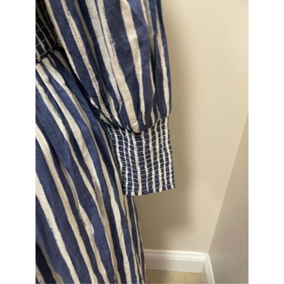 Anthropologie Striped Midi Dress in Navy and White - Picture 11 of 13